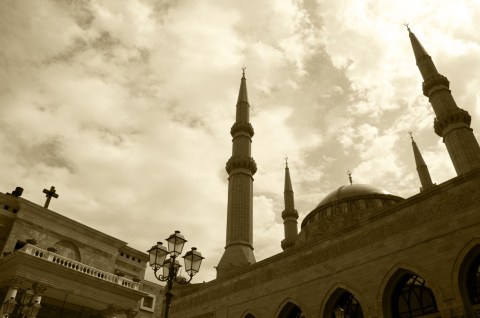 A_church_and_a_mosque_in_Beirut_Lebanon
